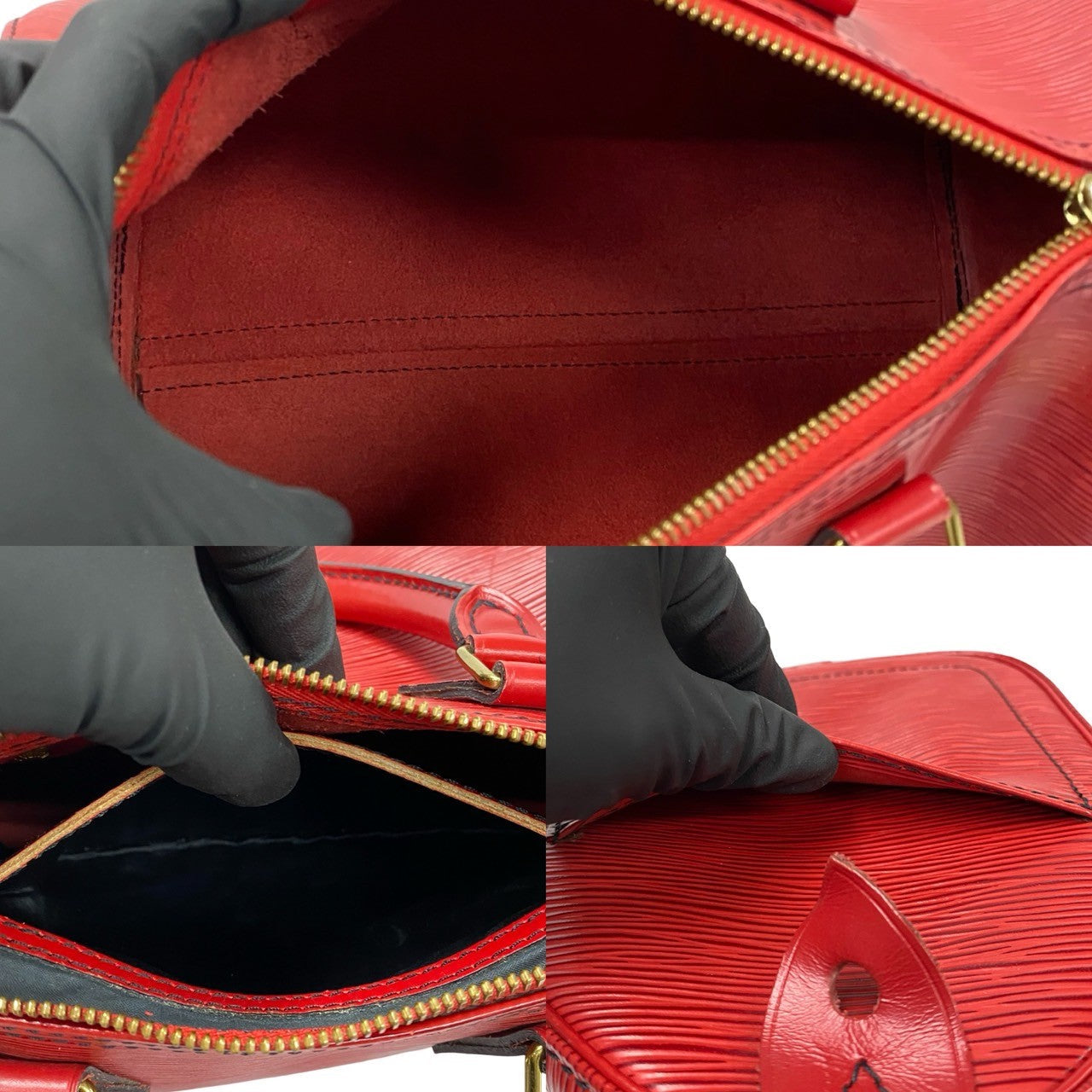 LOUIS VUITTON Handbag leather Red Epi Speedy 25