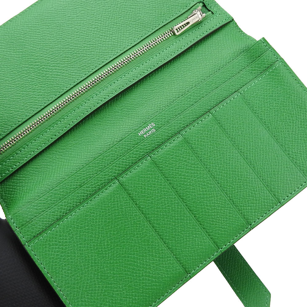 HERMES Long Wallet Purse Epsom Bamboo Beansufla Women Used