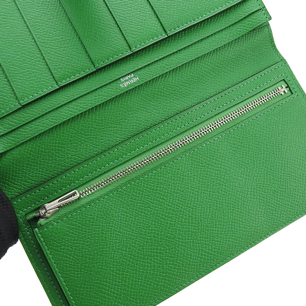 HERMES Long Wallet Purse Epsom Bamboo Beansufla Women Used