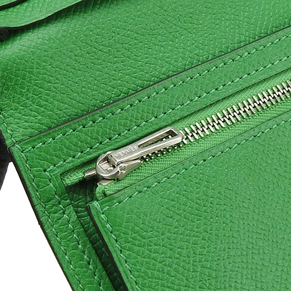 HERMES Long Wallet Purse Epsom Bamboo Beansufla Women Used