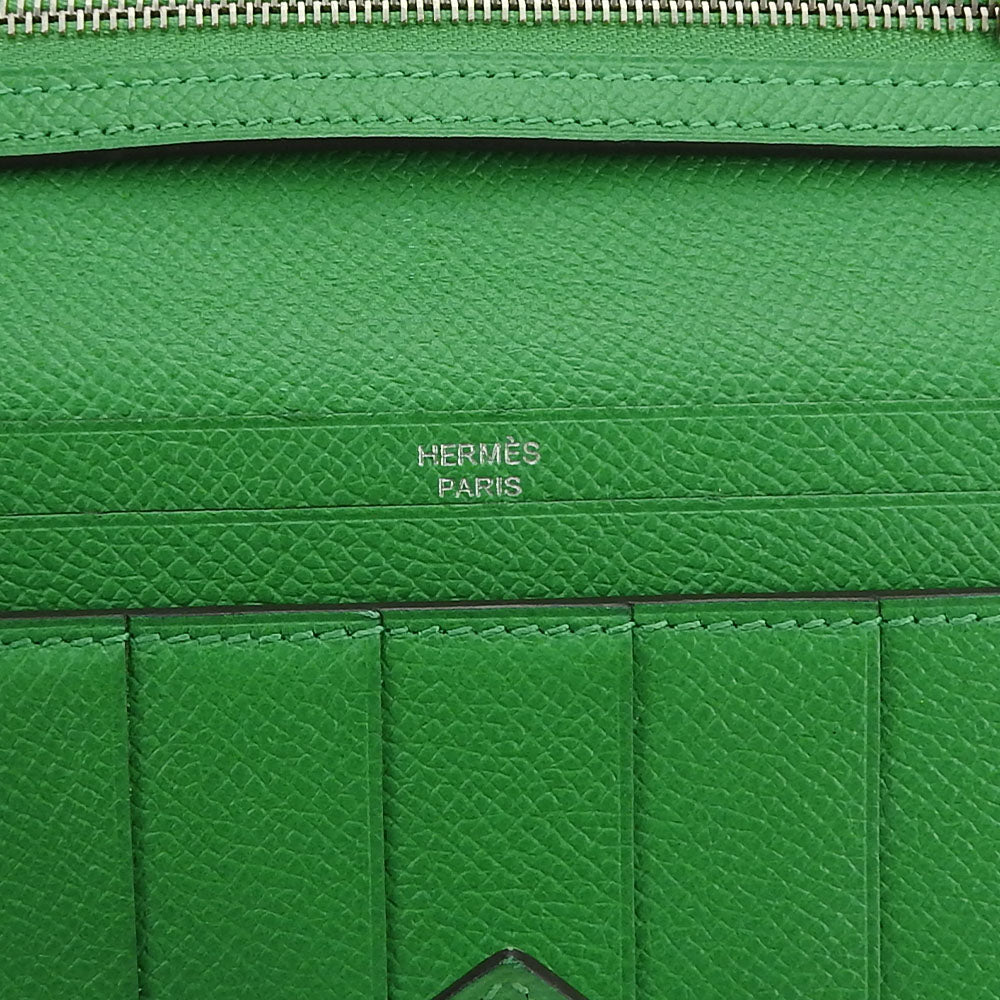 HERMES Long Wallet Purse Epsom Bamboo Beansufla Women Used