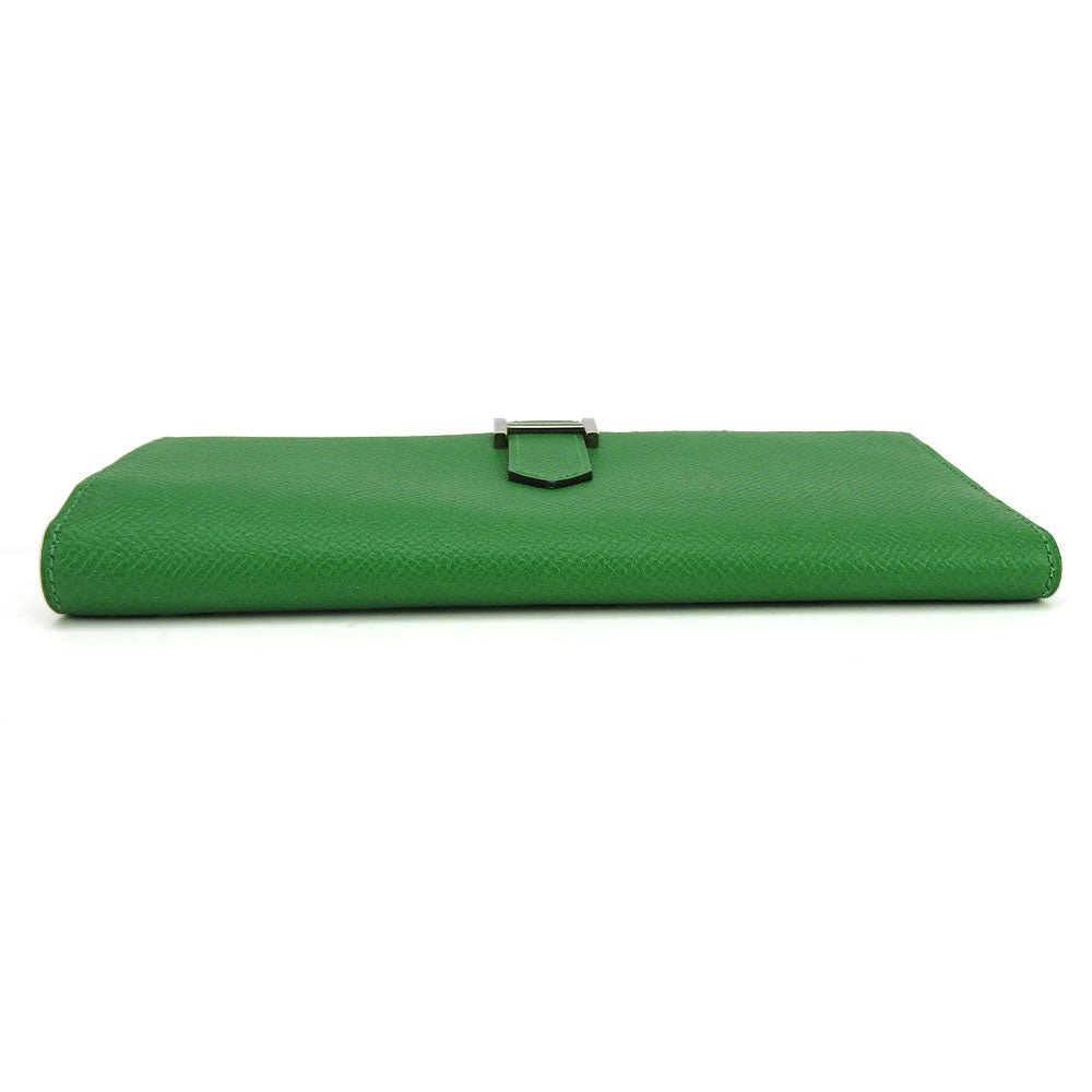HERMES Long Wallet Purse Epsom Bamboo Beansufla Women Used