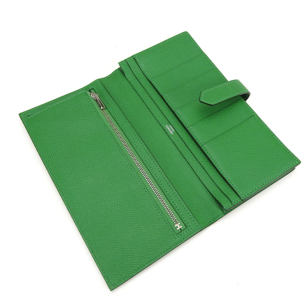HERMES Long Wallet Purse Epsom Bamboo Beansufla Women Used