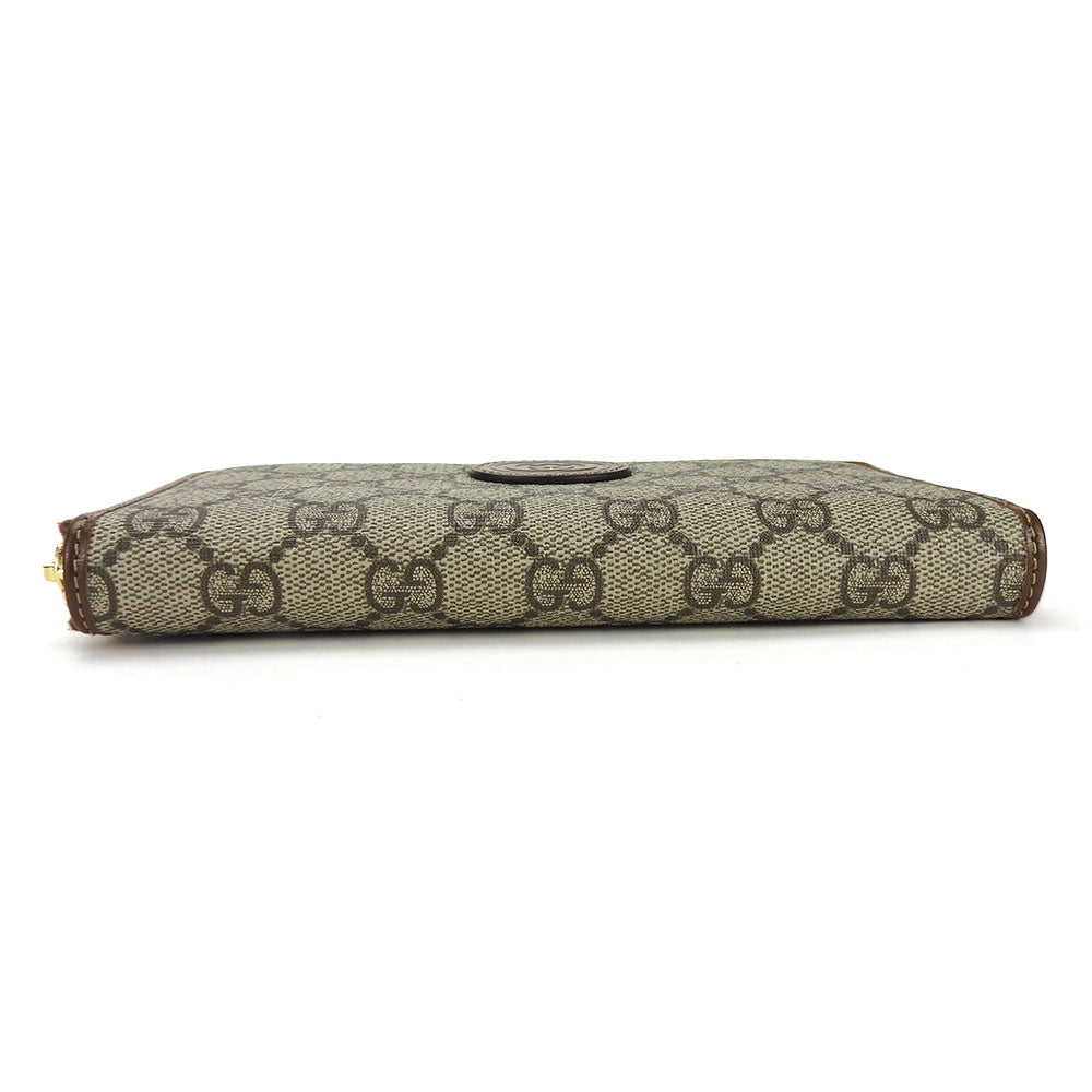 GUCCI Long Wallet Purse 673003 GG Supreme Canvas beige Interlocking G Women Used