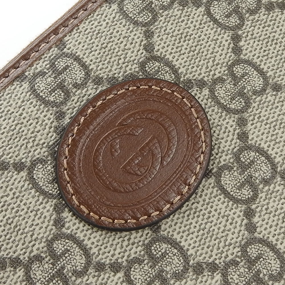 GUCCI Long Wallet Purse 673003 GG Supreme Canvas beige Interlocking G Women Used