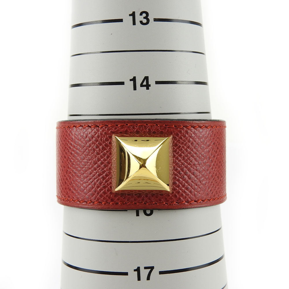 HERMES bracelet Epsom, Metal Red Medor Women Used