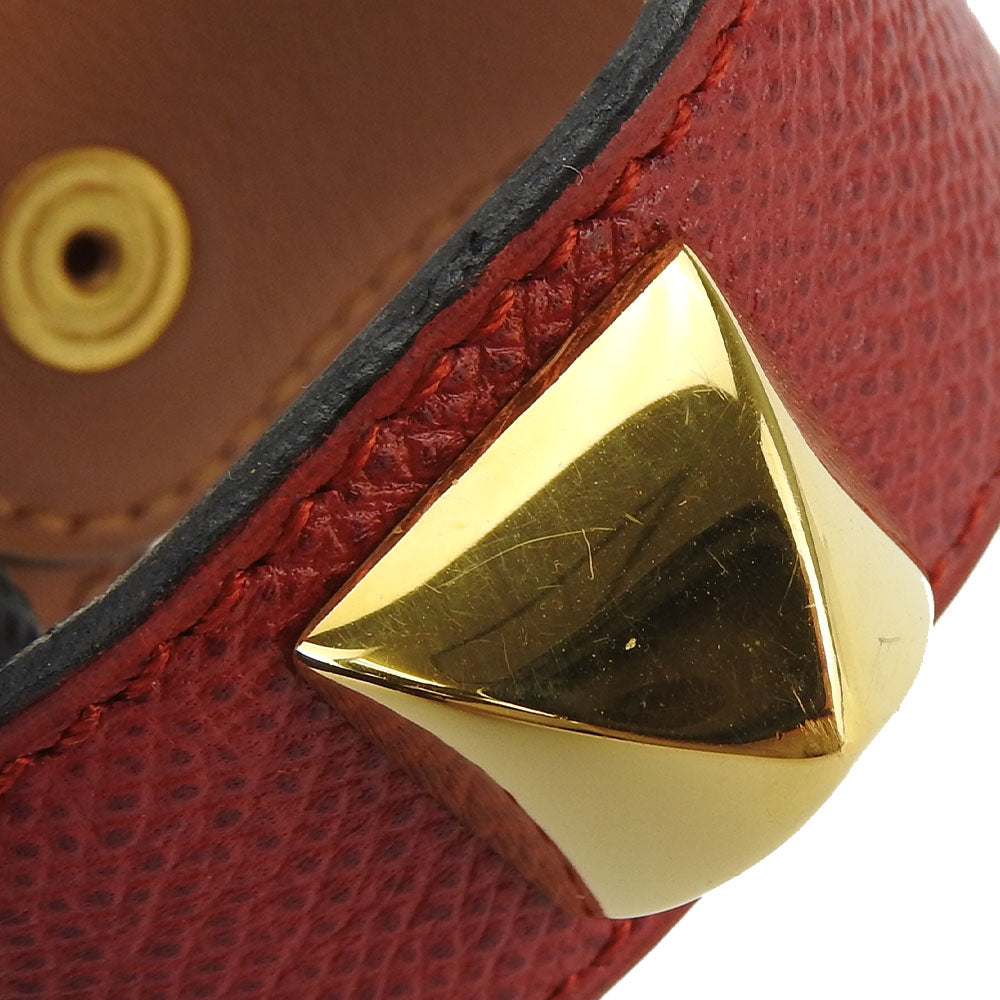 HERMES bracelet Epsom, Metal Red Medor Women Used