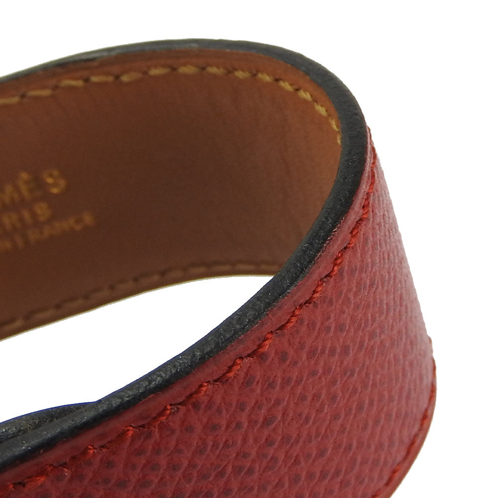 HERMES bracelet Epsom, Metal Red Medor Women Used