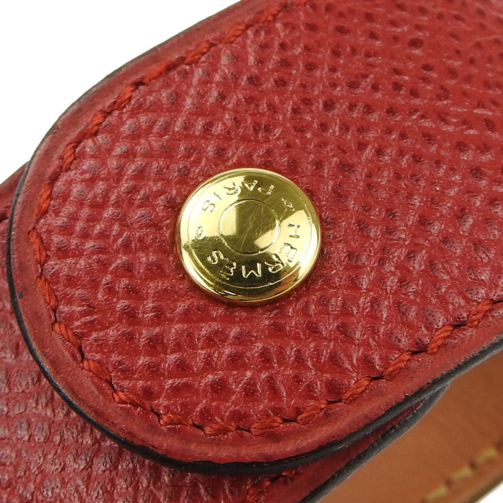 HERMES bracelet Epsom, Metal Red Medor Women Used