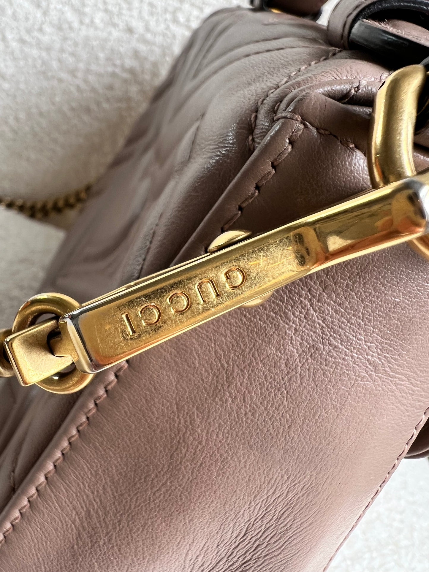 Gucci GG Dusty Pink Marmont Mini Top Handle Bag (RRP £1,890)