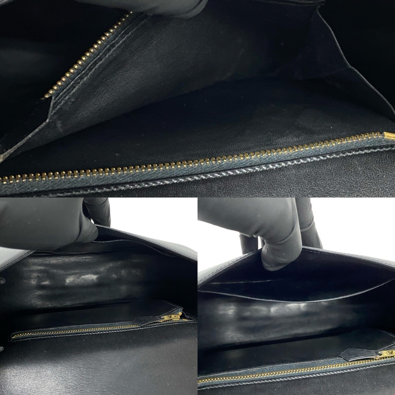 HERMES Shoulder Bag Boxcalf, Leather black Passkey Women Used