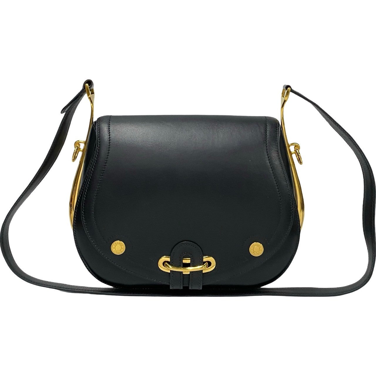 HERMES Shoulder Bag Boxcalf, Leather black Passkey Women Used