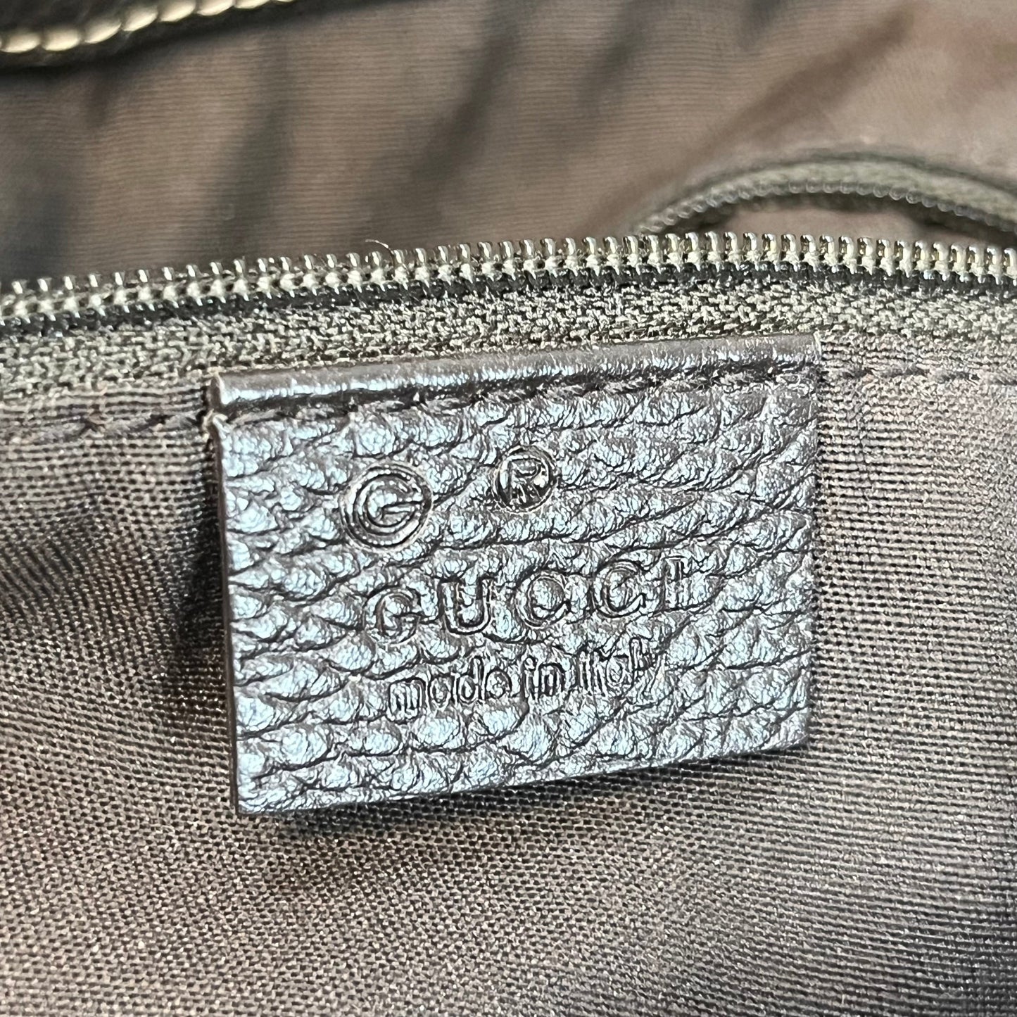 GUCCI Beige Brown GG Crystal Canvas Tote Bag