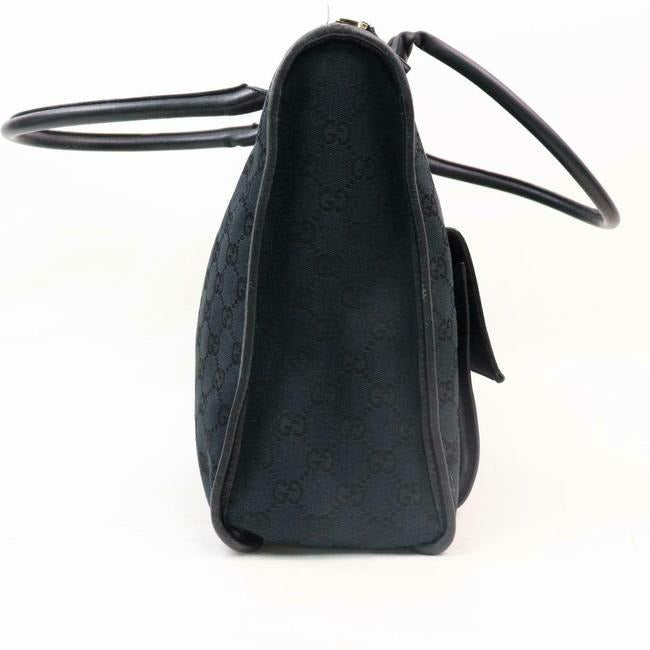 Gucci Xl Guccissima Print Black Leather And Gg Leather Tote