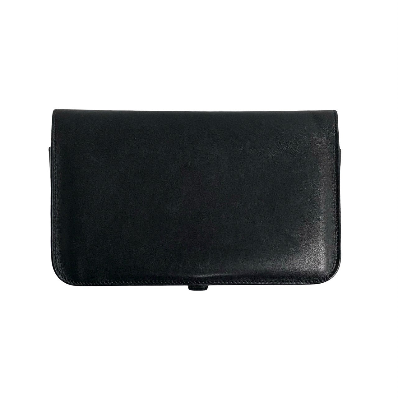 HERMES Long Wallet Purse Swift black Dogon Duo GM Women Used