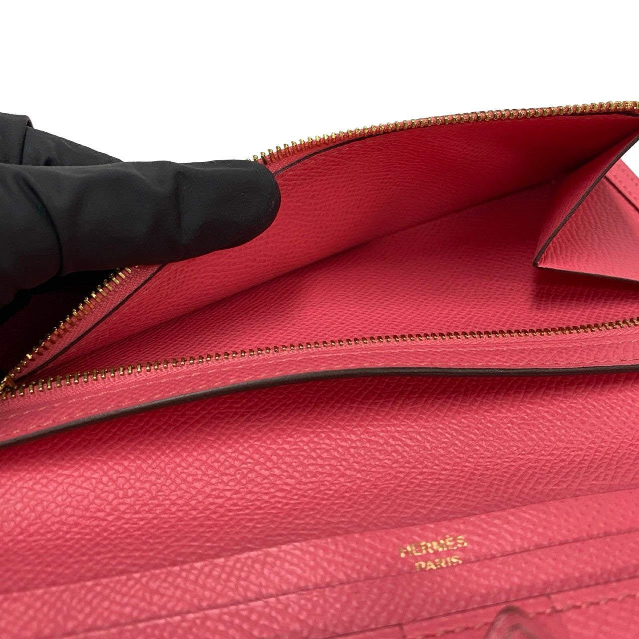 HERMES Long Wallet Purse Epsom pink Beansufla Women Used