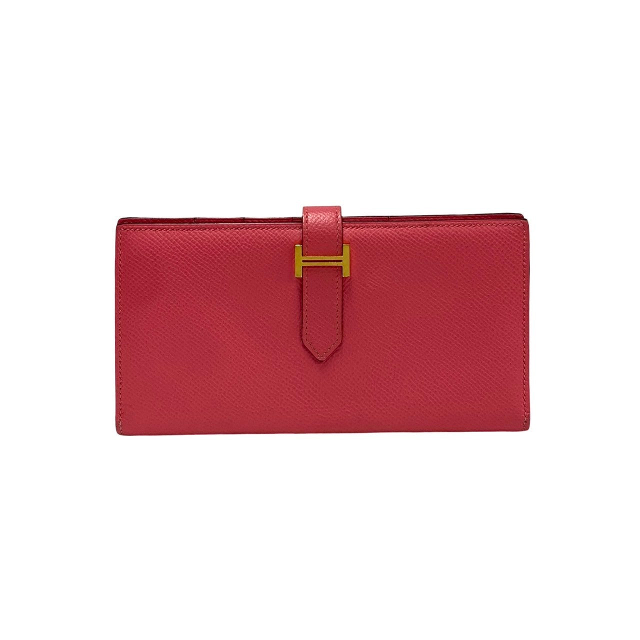 HERMES Long Wallet Purse Epsom pink Beansufla Women Used