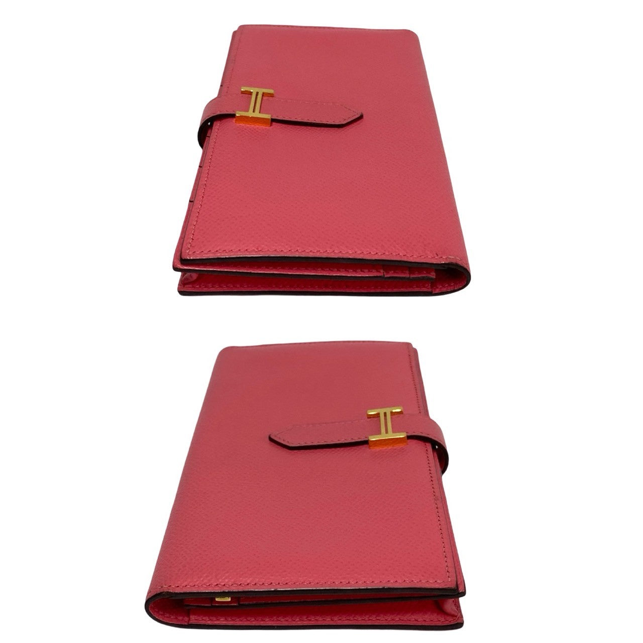 HERMES Long Wallet Purse Epsom pink Beansufla Women Used