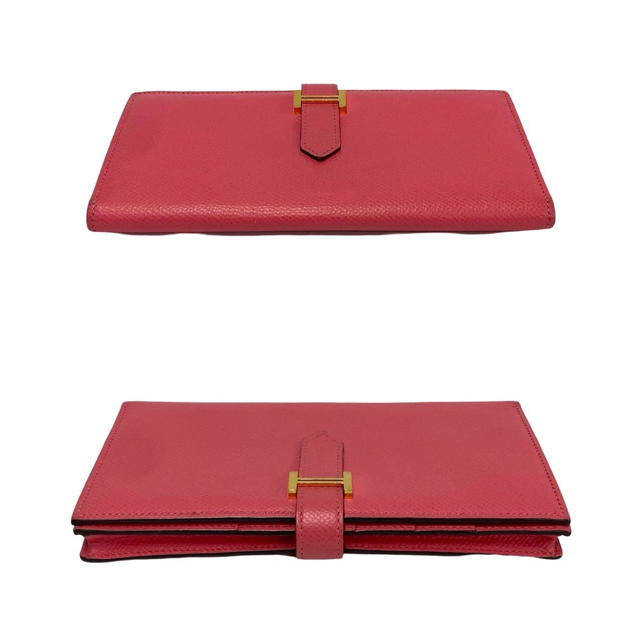 HERMES Long Wallet Purse Epsom pink Beansufla Women Used