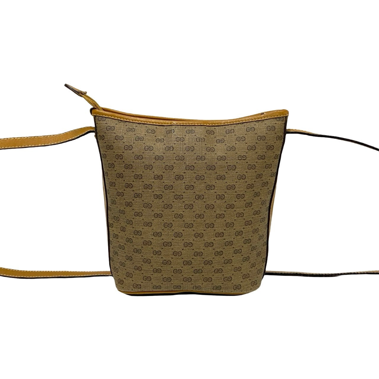 GUCCI Shoulder Bag Leather, PVC Brown Micro GG logo Women Used