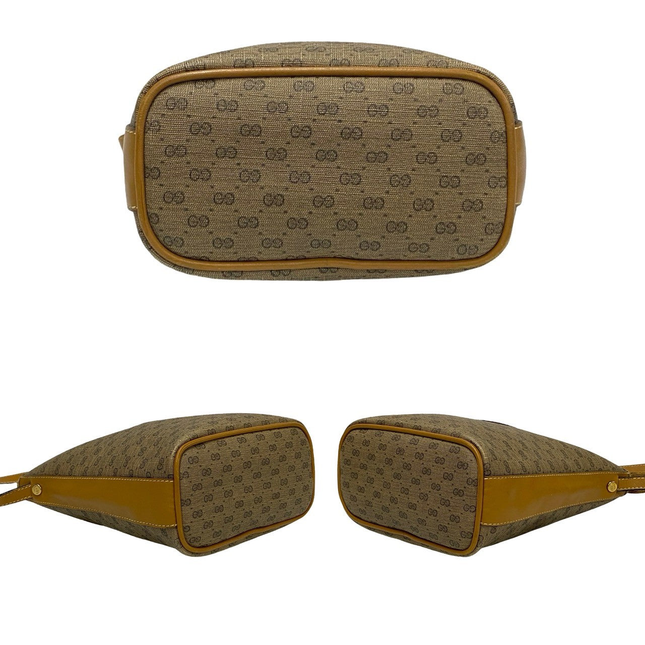 GUCCI Shoulder Bag Leather, PVC Brown Micro GG logo Women Used