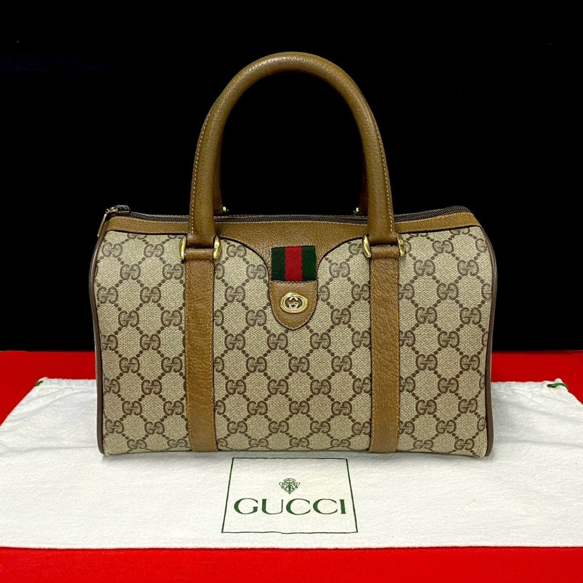 GUCCI Handbag leather Brown Sherry line