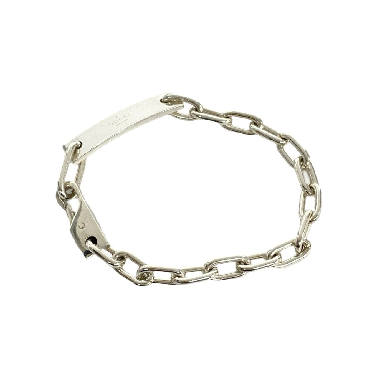 GUCCI bracelet Silver925 Silver logo plate ID Bracelets Women Used