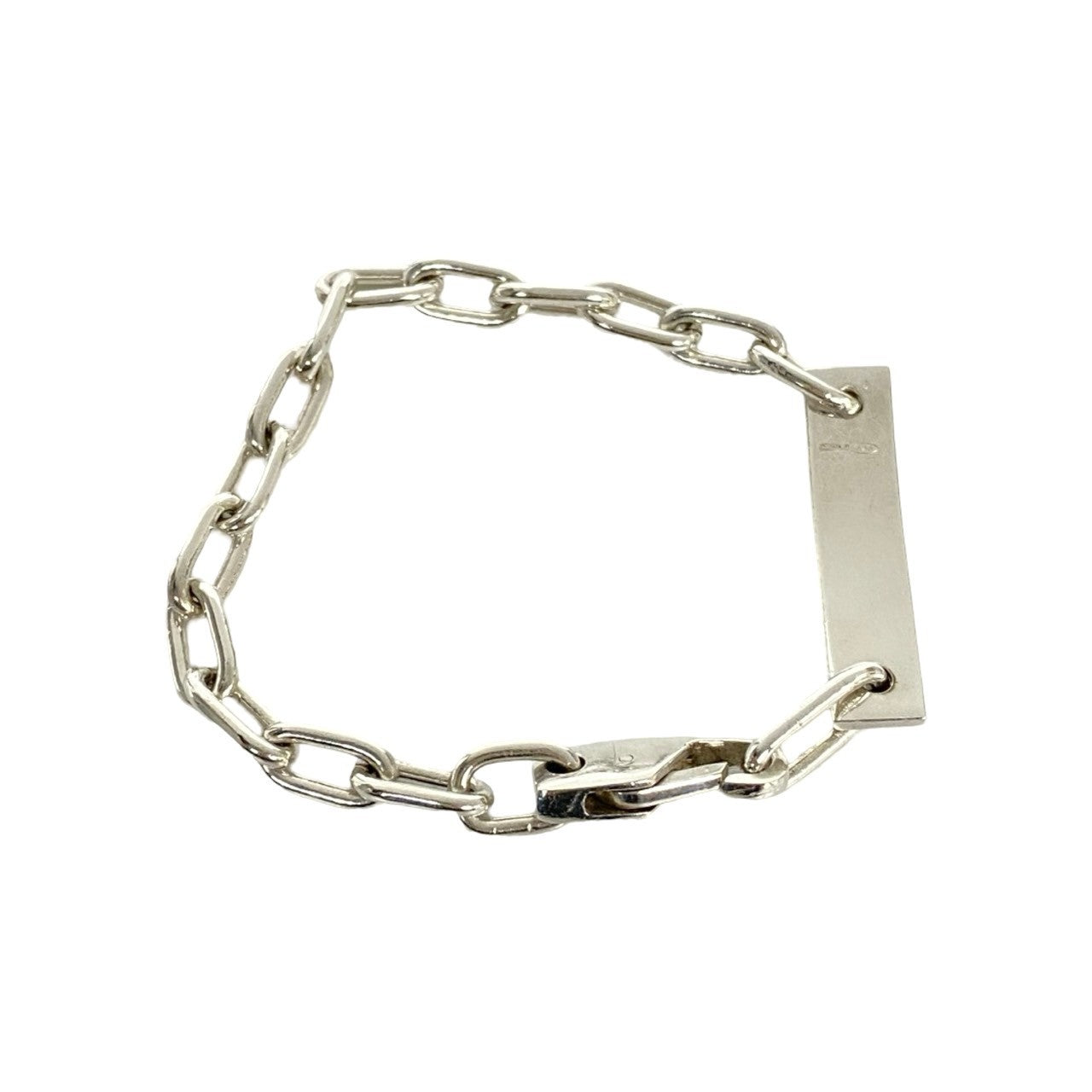 GUCCI bracelet Silver925 Silver logo plate ID Bracelets Women Used