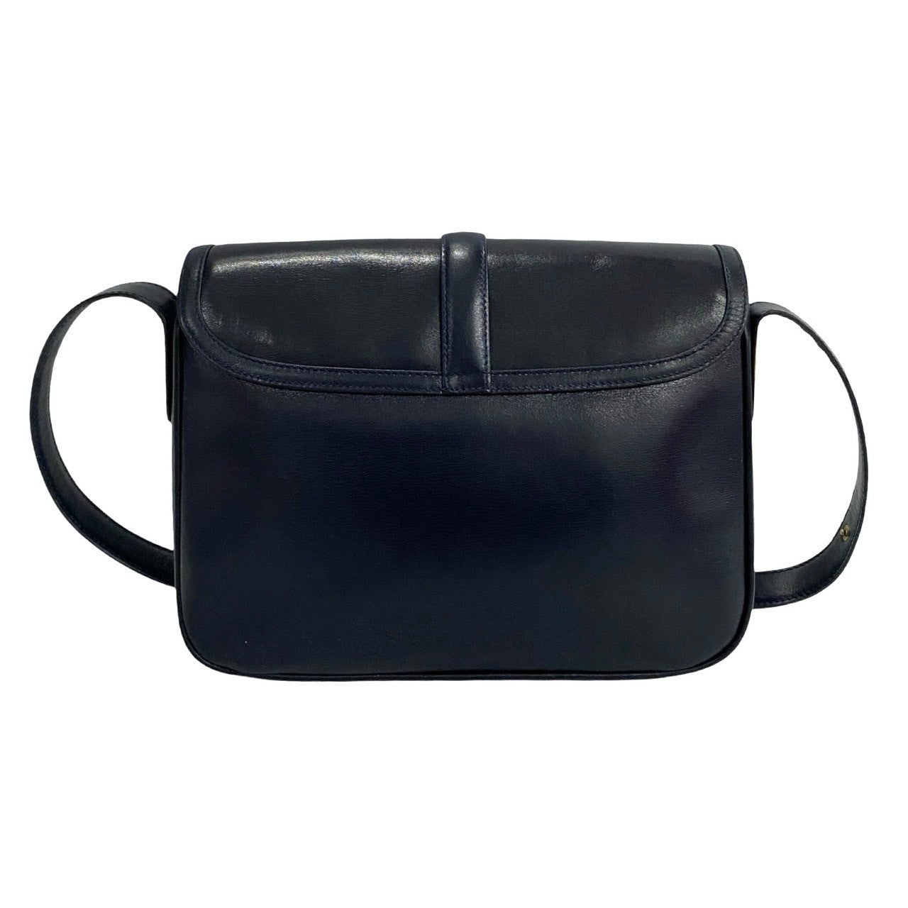 GUCCI Shoulder Bag Calfskin, Leather Navy logo Metal Women Used
