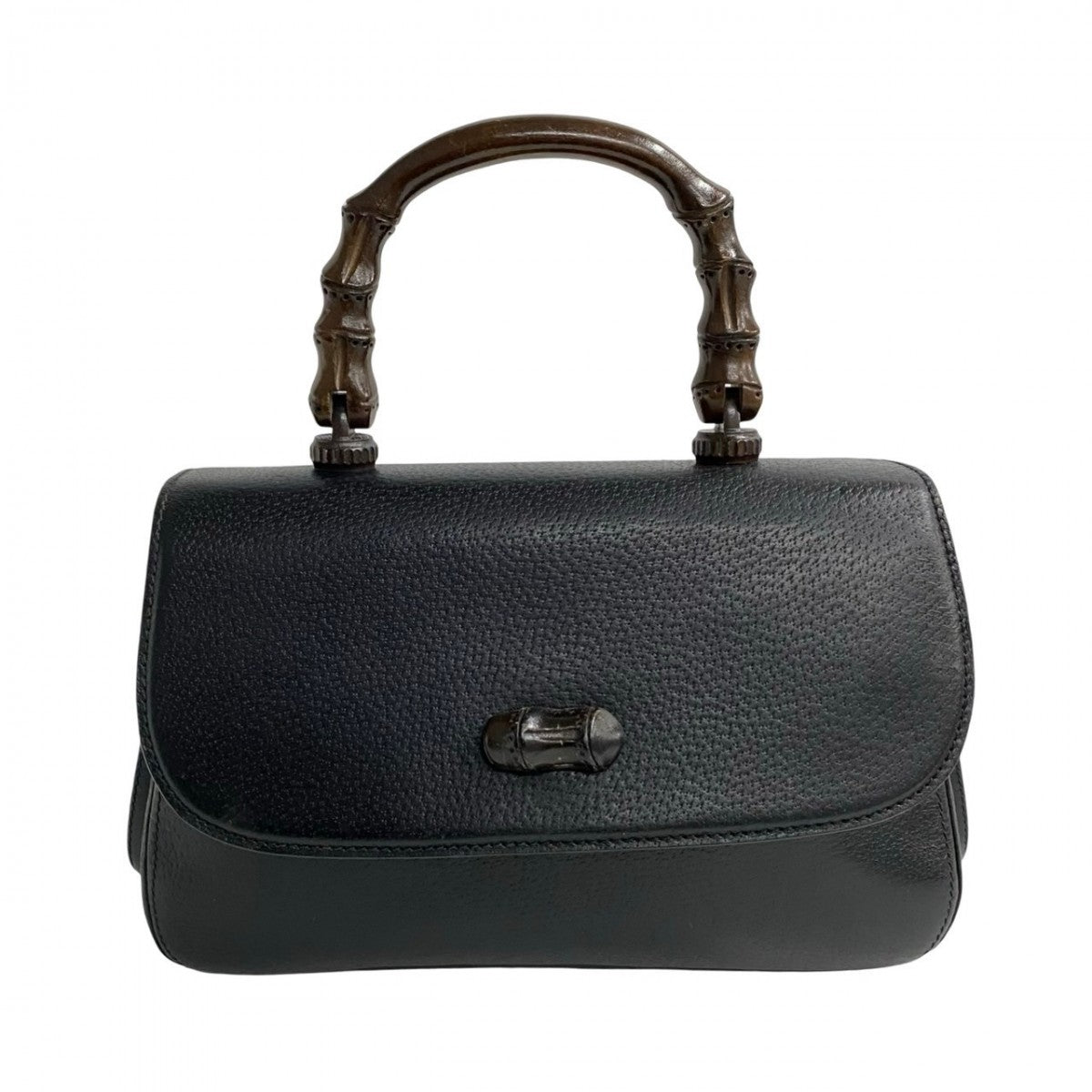 GUCCI Handbag leather black Bamboo