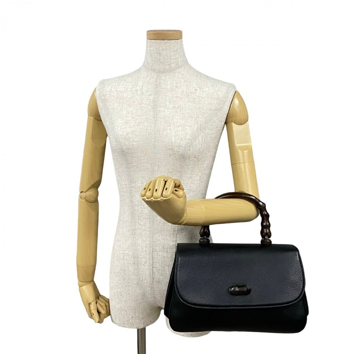 GUCCI Handbag leather black Bamboo