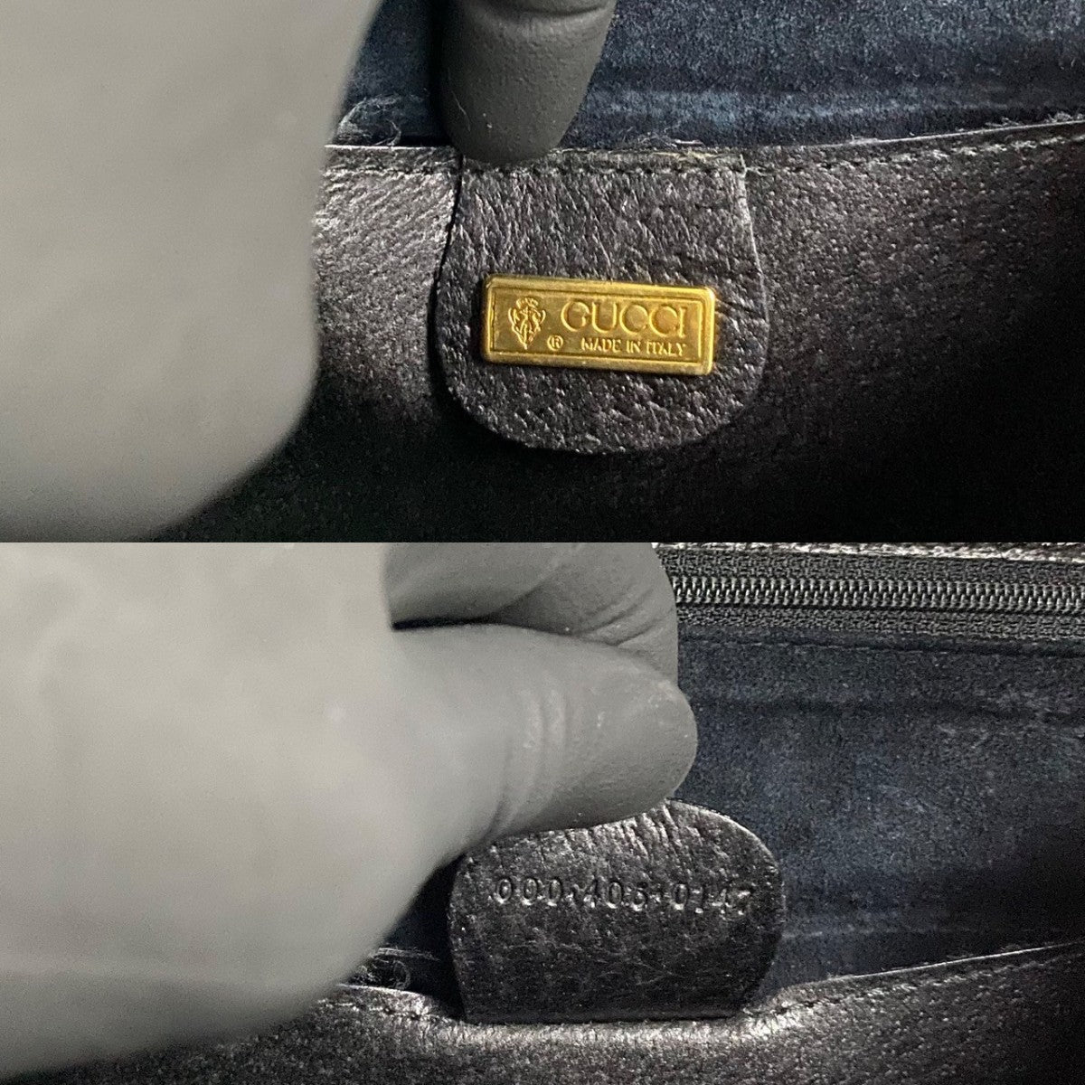 GUCCI Handbag leather black Bamboo