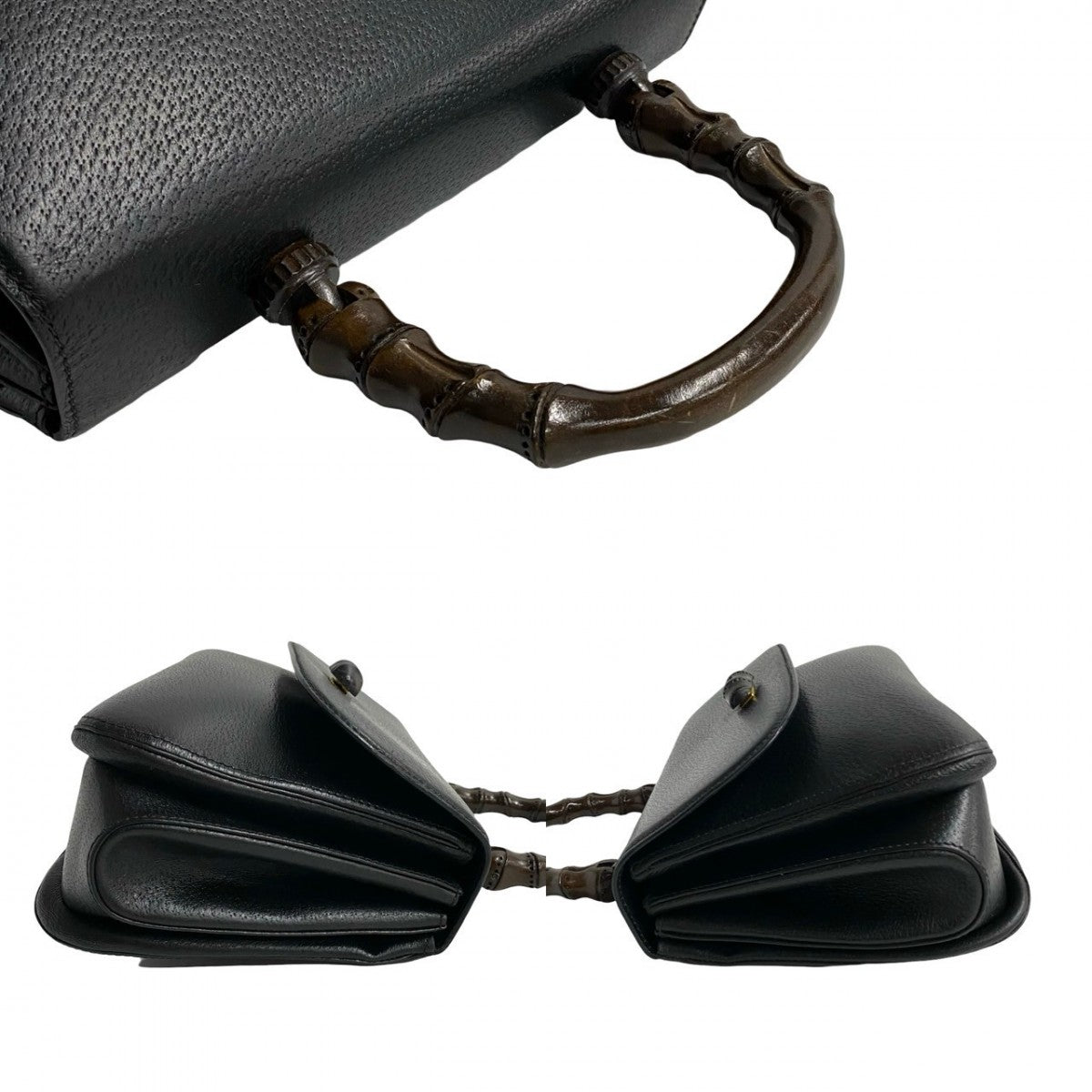 GUCCI Handbag leather black Bamboo