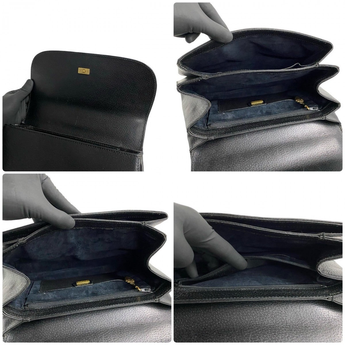 GUCCI Handbag leather black Bamboo