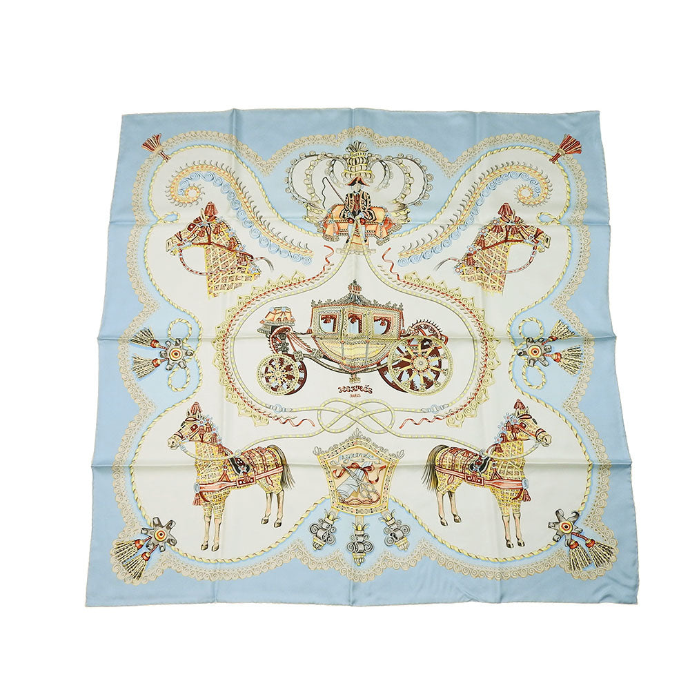HERMES scarf silk Light blue Carre90 Women Used