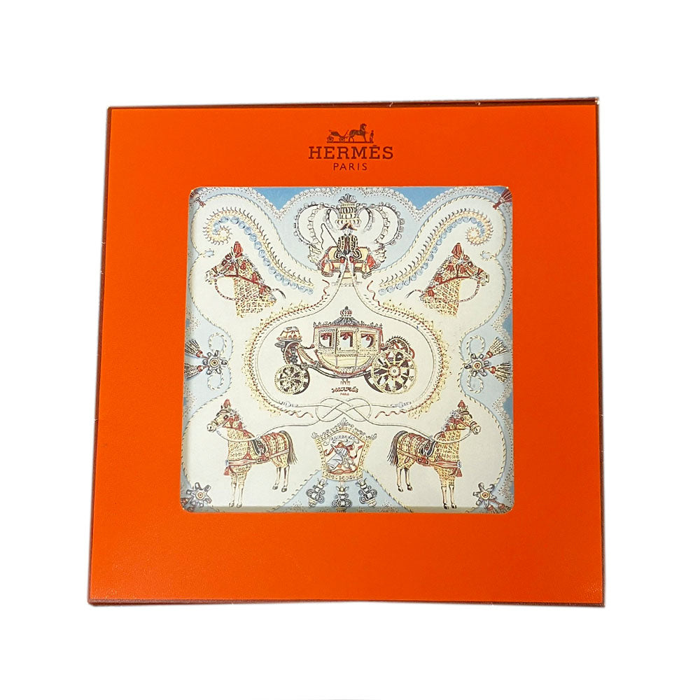 HERMES scarf silk Light blue Carre90 Women Used