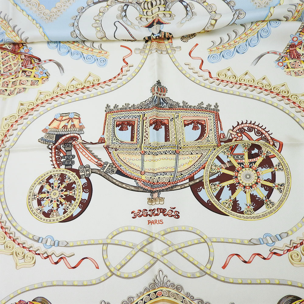 HERMES scarf silk Light blue Carre90 Women Used