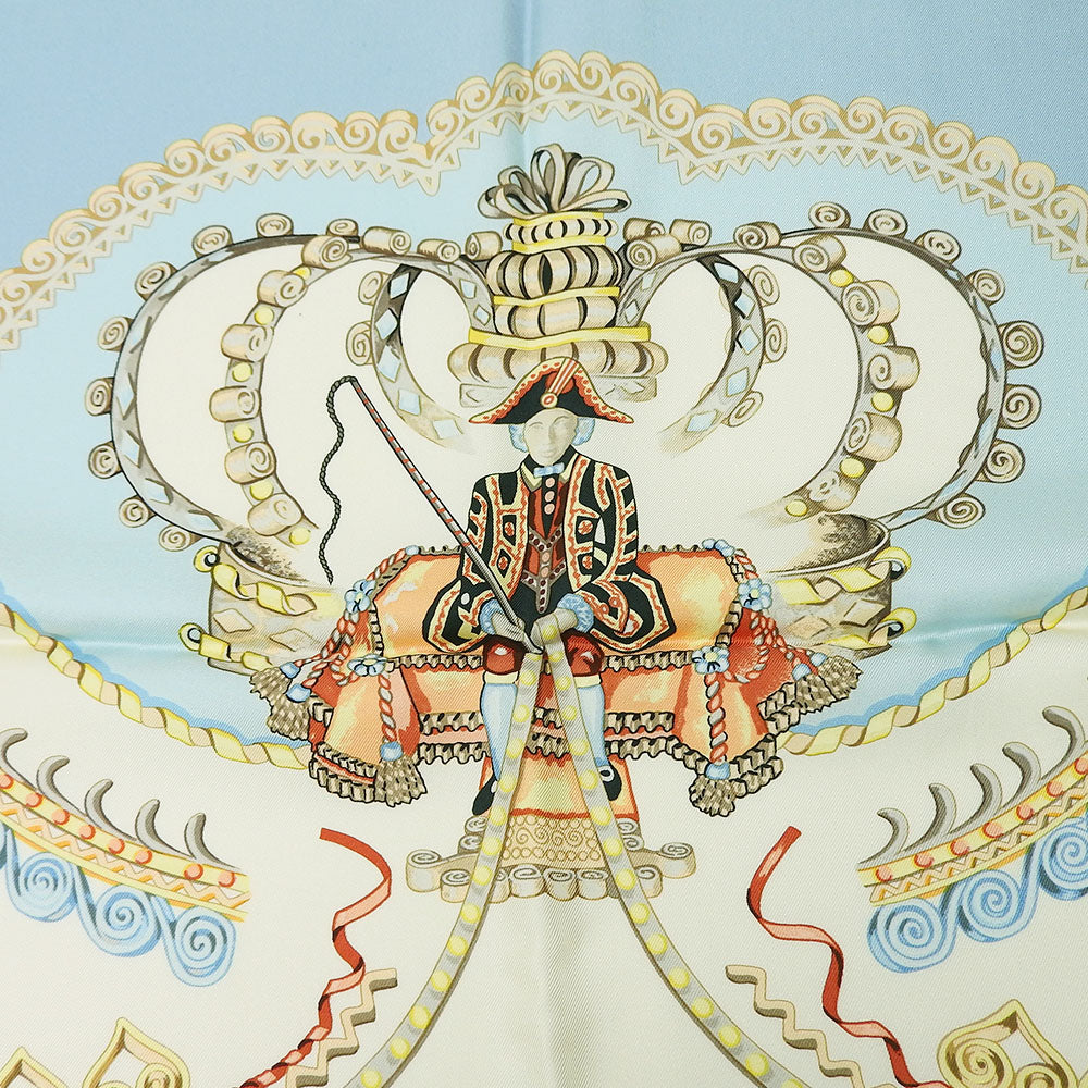 HERMES scarf silk Light blue Carre90 Women Used