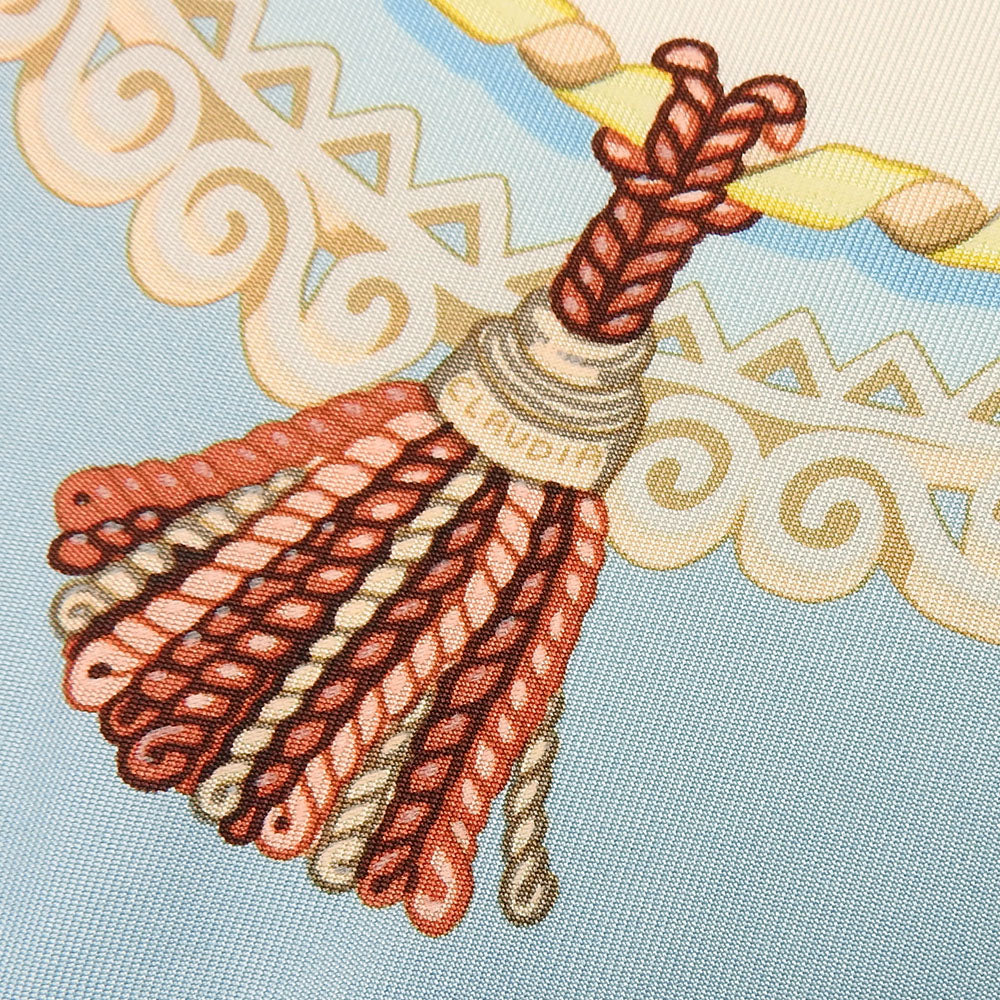 HERMES scarf silk Light blue Carre90 Women Used