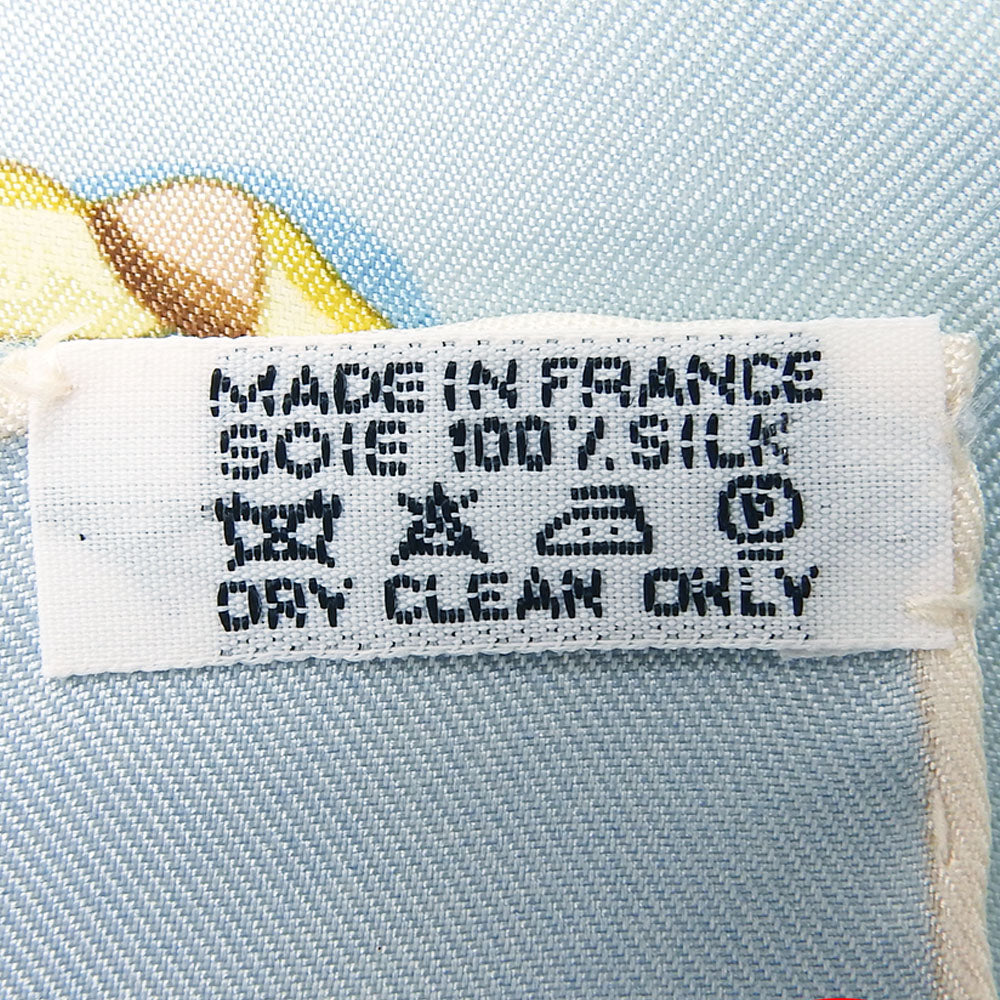 HERMES scarf silk Light blue Carre90 Women Used