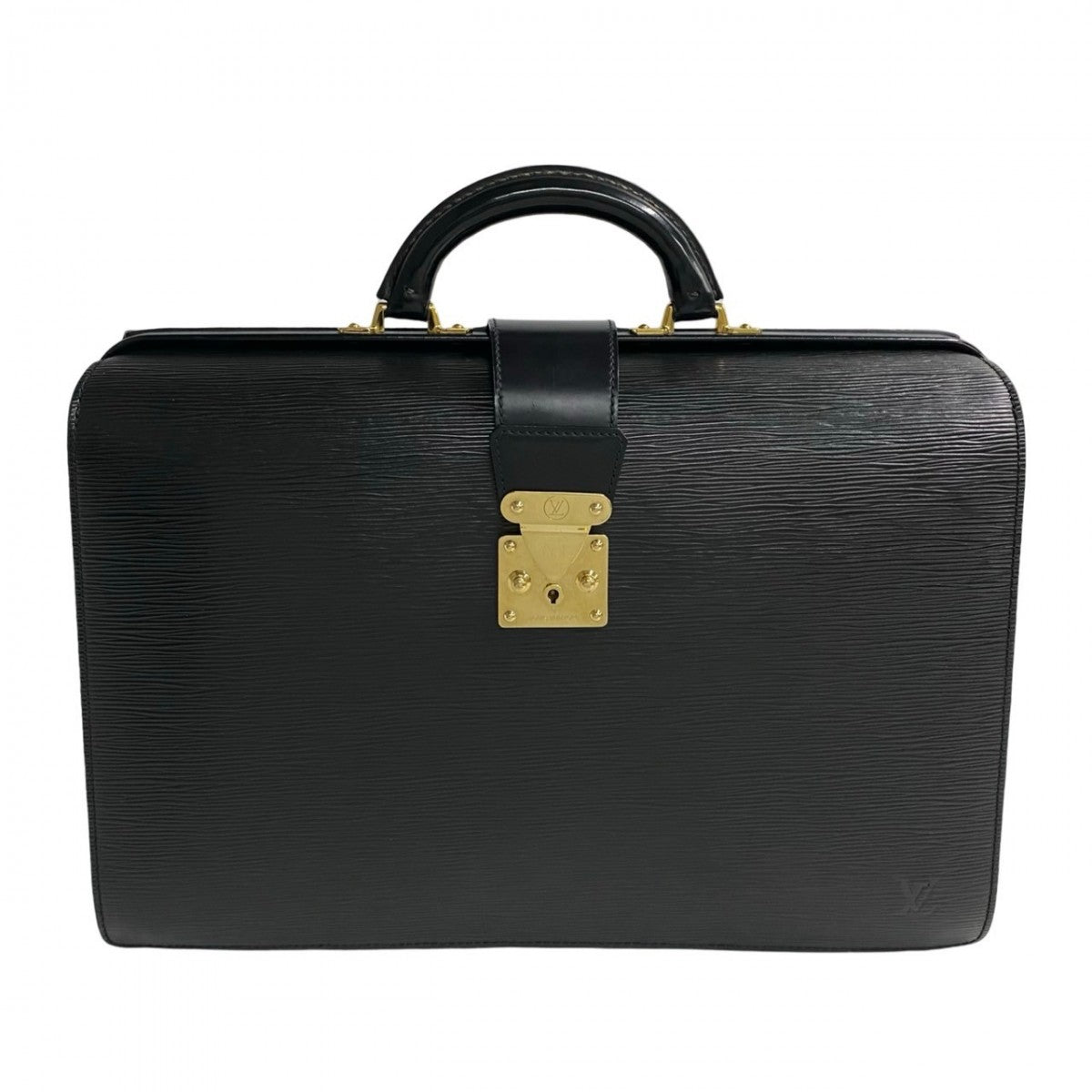 LOUIS VUITTON Business bag leather black Epi Cerviet Fermoire mens Used