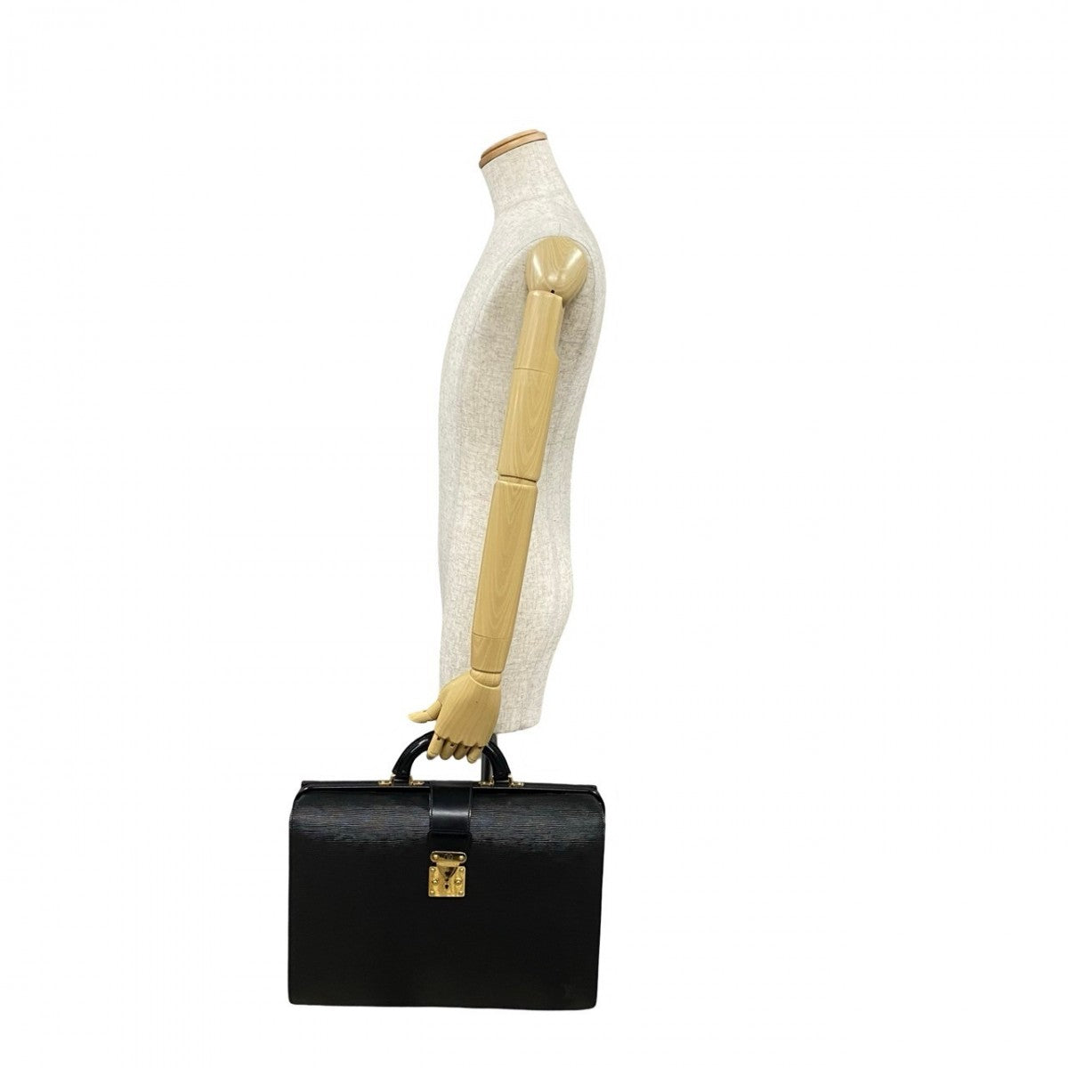 LOUIS VUITTON Business bag leather black Epi Cerviet Fermoire mens Used