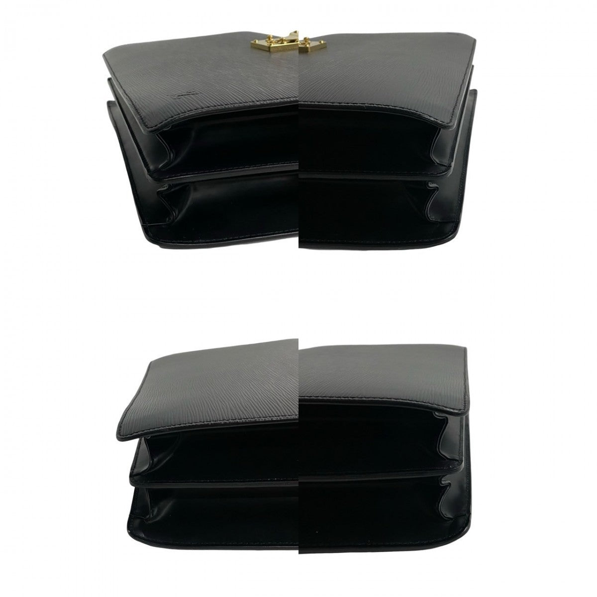 LOUIS VUITTON Business bag leather black Epi Cerviet Fermoire mens Used