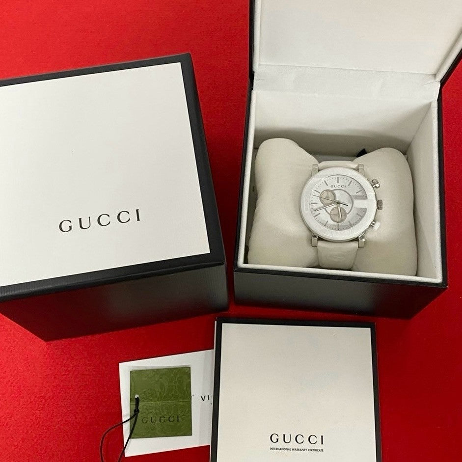 GUCCI Watches Quartz 101M YA101346 Stainless steel white G Chrono white dial
