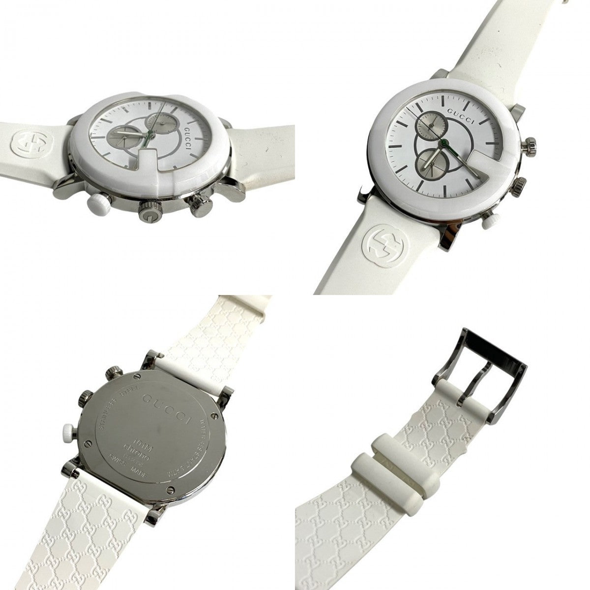 GUCCI Watches Quartz 101M YA101346 Stainless steel white G Chrono white dial