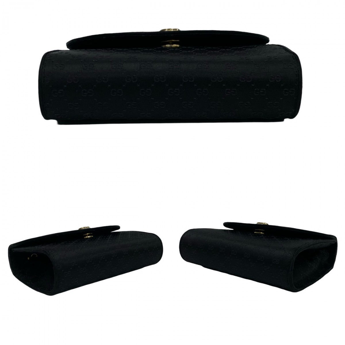 GUCCI Shoulder Bag Satin black Old Gucci