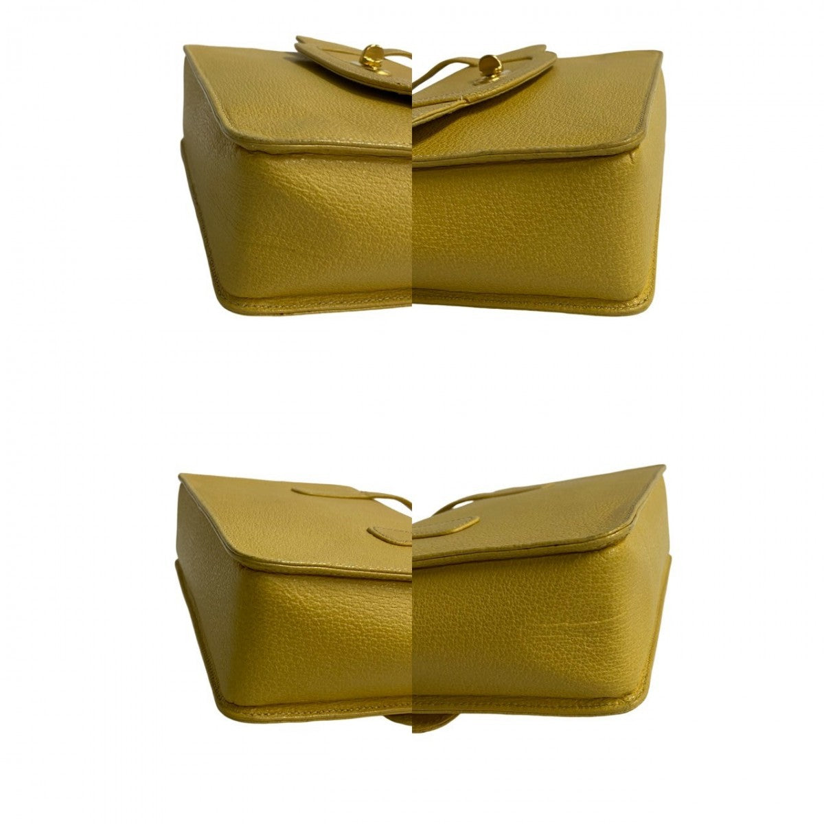 GUCCI Shoulder Bag leather yellow Bamboo Women Used