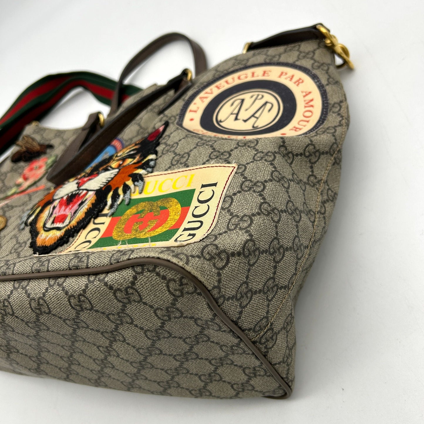 GUCCI Soft GG Supreme Monogram Courrier Large Duffle Bag Beige New Acero Multicolor LA24159