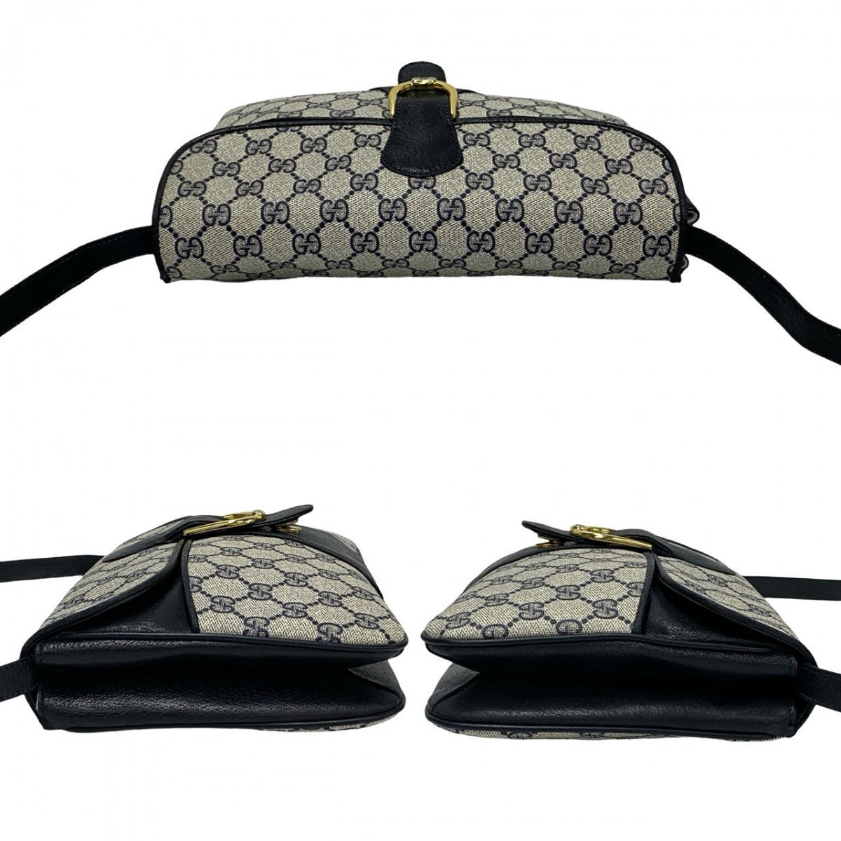 GUCCI Shoulder Bag leather Navy