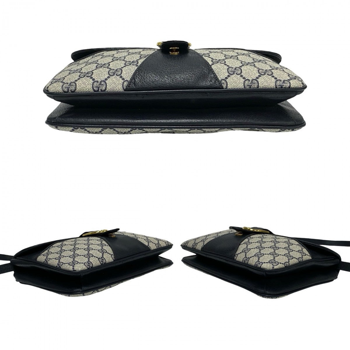 GUCCI Shoulder Bag leather Navy